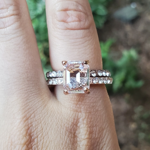 NWOT 18K GF Rose Gold White Topaz Engagement Rings - Picture 10 of 15